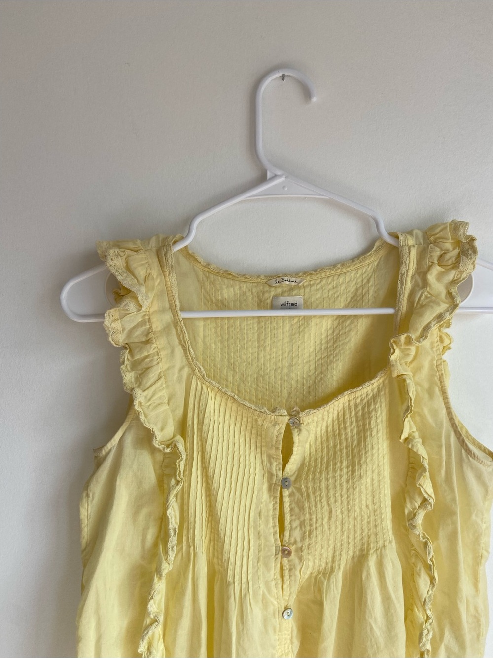Yellow Aritzia Ruffled Top - Picture 2 of 9